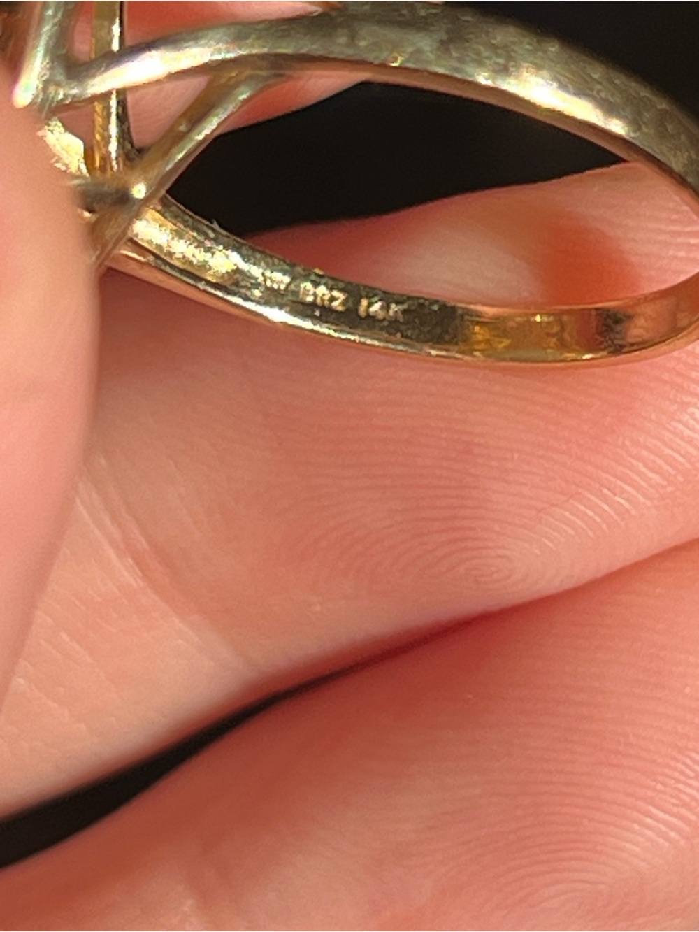 14k Gold Green Jade Oval Statement Ring - Picture 5 of 9